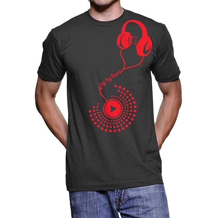 Men's round neck music  screen print 100% cotton  t-shirt uploaded by business on 9/9/2020