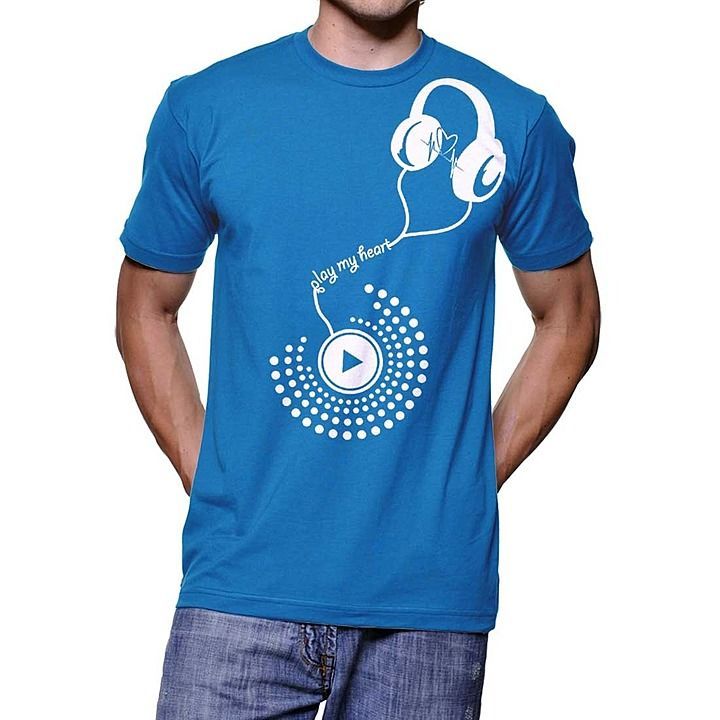 Men's round neck music screen print 100% cotton  t-shirt uploaded by business on 9/9/2020