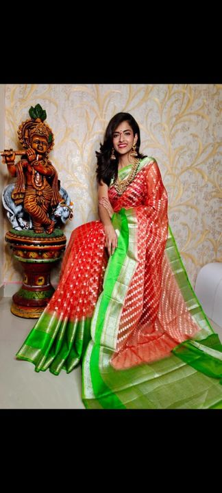 ORGNZA DAYBLE SAREE uploaded by business on 9/14/2021
