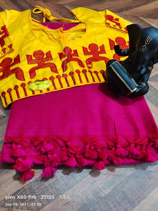 Beautiful saree with blouse uploaded by business on 9/14/2021