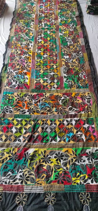 Bangalore silk Kantha stich saree with running BP uploaded by Rupak pal on 9/14/2021