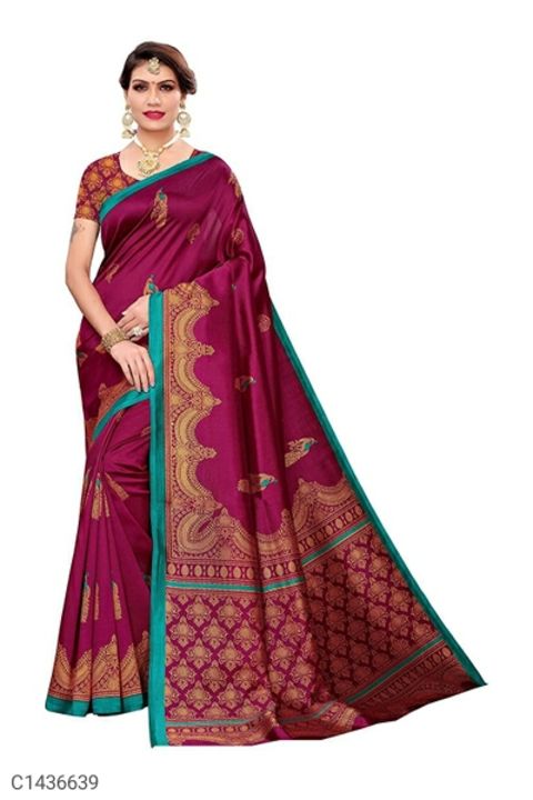 Catalog Name:* Stunning Printed Art Silk Sarees
 uploaded by Ravi collection on 9/15/2021