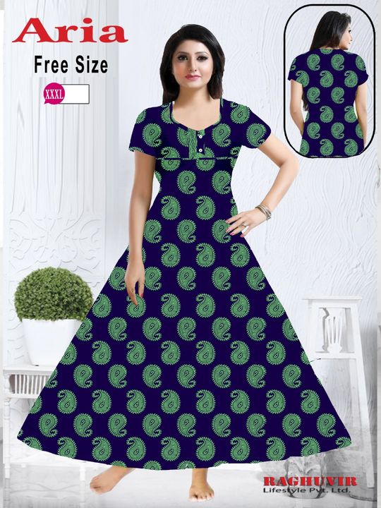 Printed Night gown uploaded by Raghuvir Lifestyle Pvt Ltd on 9/15/2021
