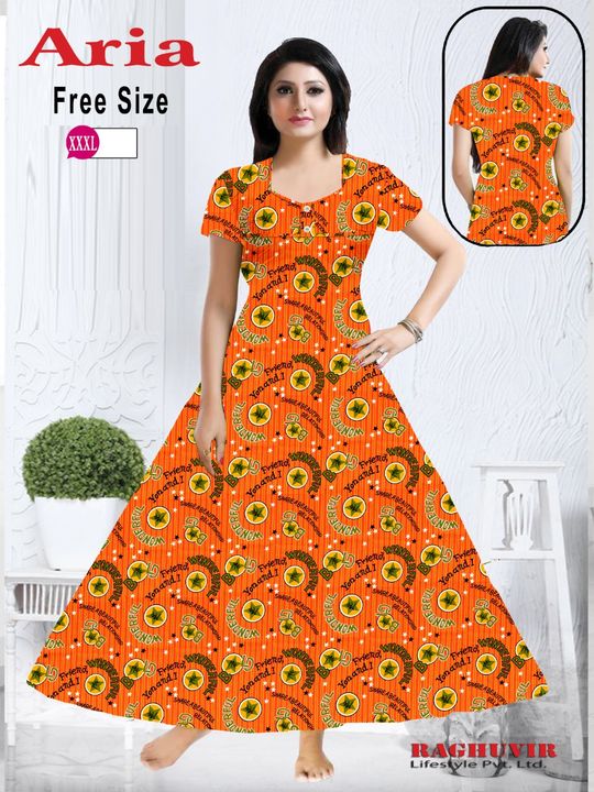 Printed Night gown uploaded by Raghuvir Lifestyle Pvt Ltd on 9/15/2021