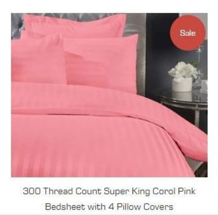 300 Thread Count Super King Bedsheet with 4 Pillow cover uploaded by Raghuvir Lifestyle Pvt Ltd on 9/15/2021