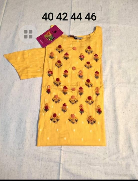 Post image I want 1 Pieces of Yellow kurta 44 size.
Chat with me only if you offer COD.
Below is the sample image of what I want.