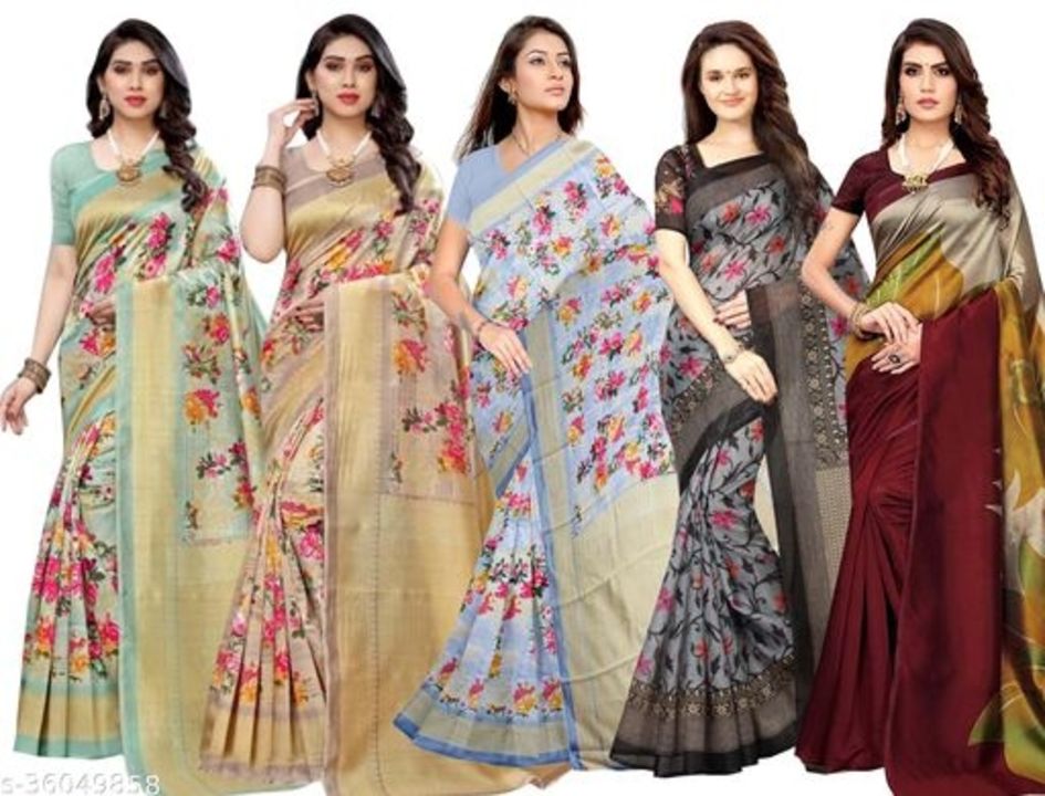 Trendy Ensemble Sarees Combo of 5 uploaded by business on 9/15/2021