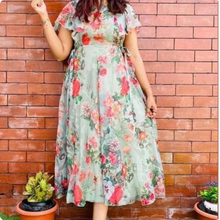 Post image Trendy Ravishing Women Gowns
Rs 700/-
Fabric: GeorgetteSleeve Length: Short SleevesPattern: PrintedMultipack: 1Sizes:XL (Bust Size: 42 in, Length Size: 54 in, Waist Size: 40 in, Shoulder Size: 16 in) L (Bust Size: 40 in, Length Size: 54 in, Waist Size: 38 in, Shoulder Size: 15 in) XXL (Bust Size: 44 in, Length Size: 54 in, Waist Size: 42 in, Shoulder Size: 16 in) M (Bust Size: 38 in, Length Size: 54 in, Waist Size: 36 in, Shoulder Size: 15 in) 
NEW GEORGETTE FLOWER GOWNCountry of Origin: India