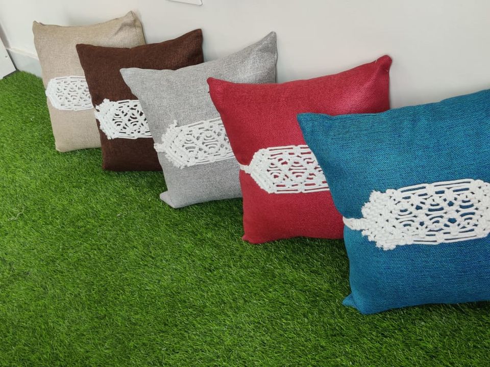 High quality jute cushion cover with macrame belt uploaded by SIMMI INTERNATIONAL on 9/15/2021
