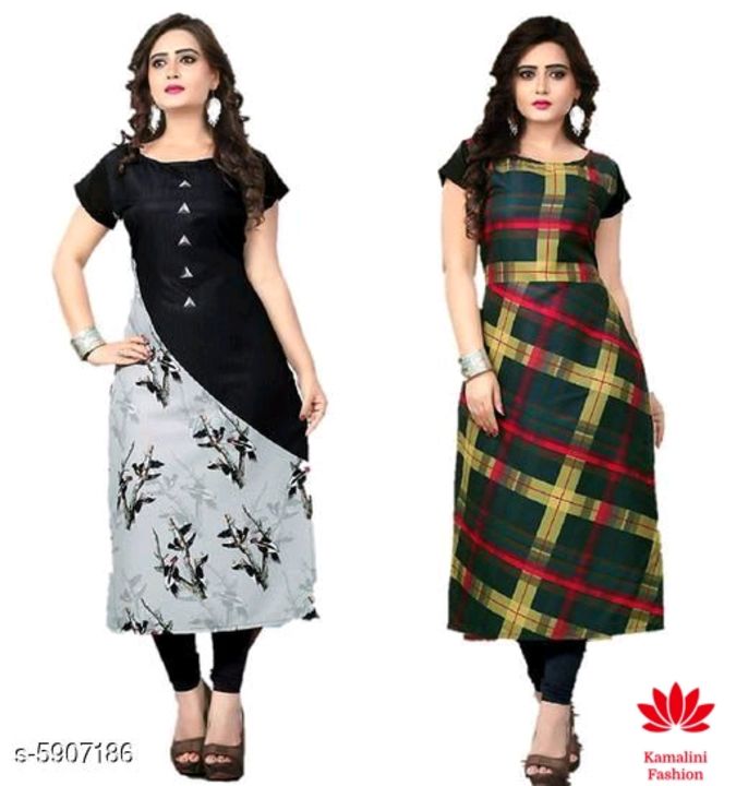 Catalog Name:*Women's Crepe Printed Kurti Combo of 2*
 uploaded by business on 9/16/2021