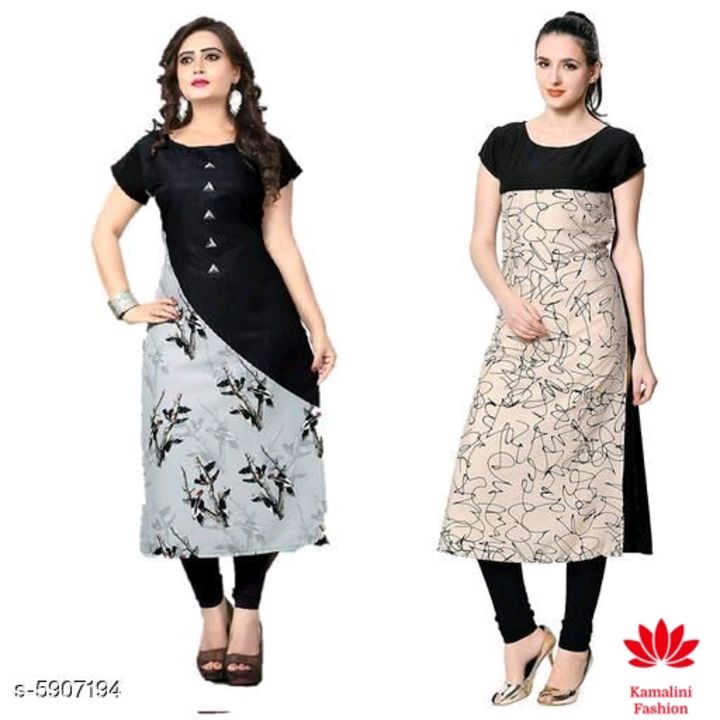 Catalog Name:*Women's Crepe Printed Kurti Combo of 2*
 uploaded by business on 9/16/2021