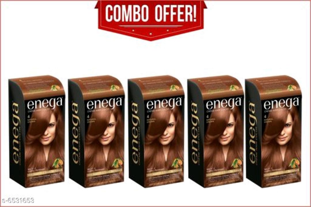 enega Cream Hair Color (150 ml Each) with Argan Oil and Green Tea, Flame Red(Pack of 5) uploaded by DS COLLECATION on 9/16/2021
