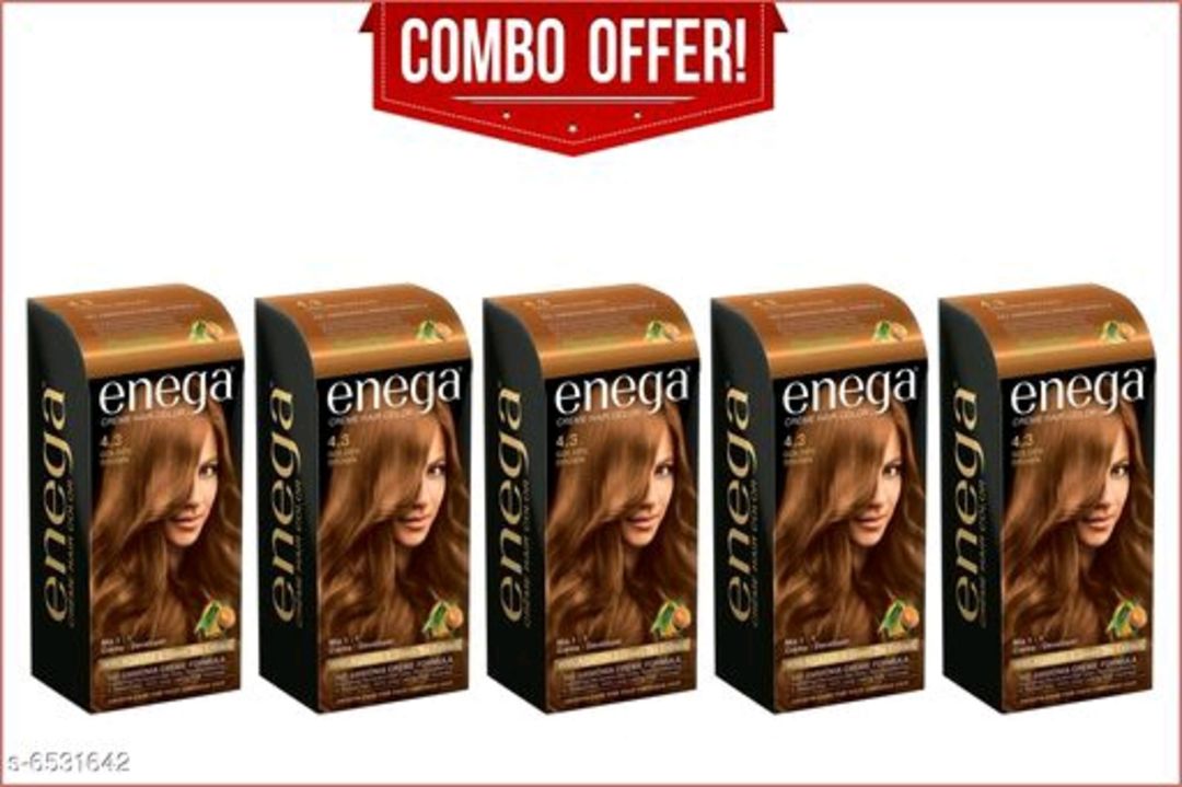 enega Cream Hair Color (150 ml Each) with Argan Oil and Green Tea, Flame Red(Pack of 5) uploaded by DS COLLECATION on 9/16/2021