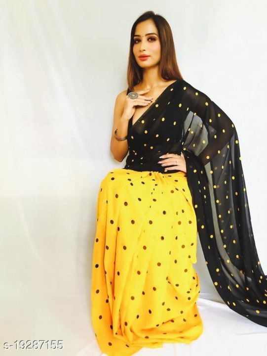 Printed Daily Wear Georgette Saree with Blouse Piece uploaded by DS COLLECATION on 9/16/2021