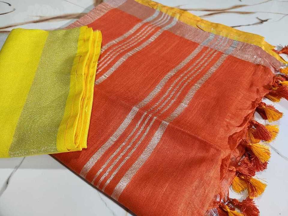 cotton slub saree  uploaded by business on 9/10/2020