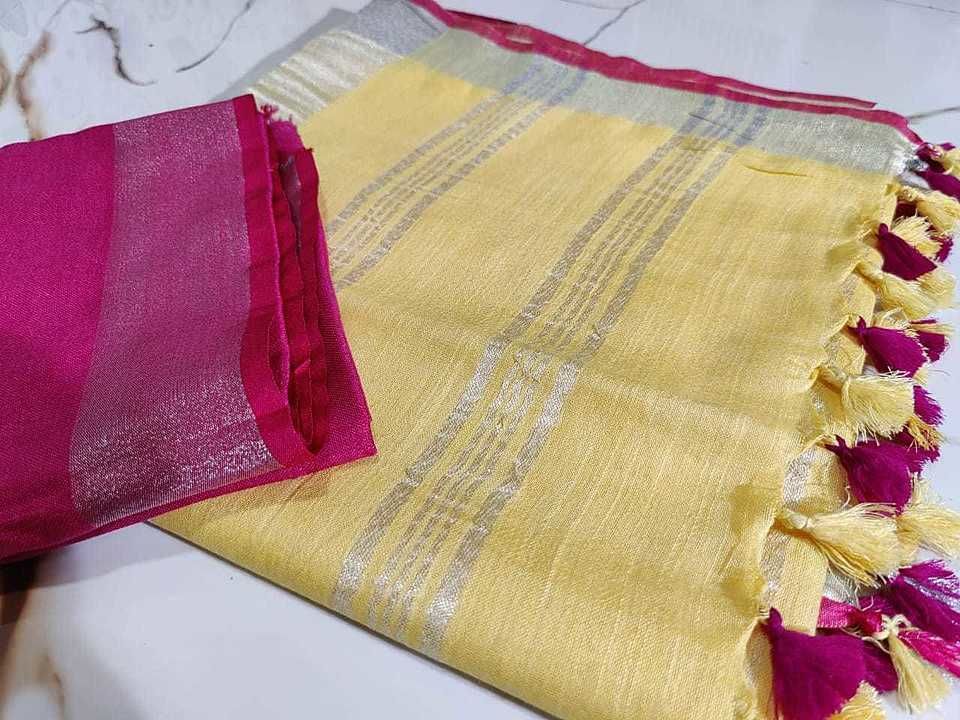 Cotton slub saree  uploaded by business on 9/10/2020