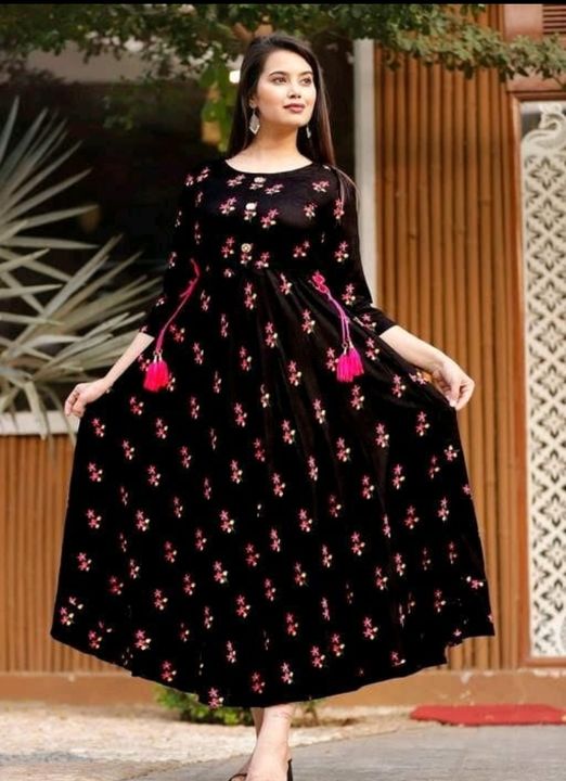 Printed flaired kurti uploaded by Rubi Verma on 9/17/2021