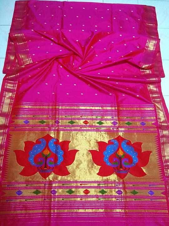 fancy pallu yeola pure silk handmade paithani uploaded by Krisha's paithani creation on 9/10/2020