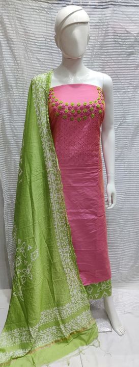 Slub silk cotton salwar with batik dupatta uploaded by business on 9/17/2021