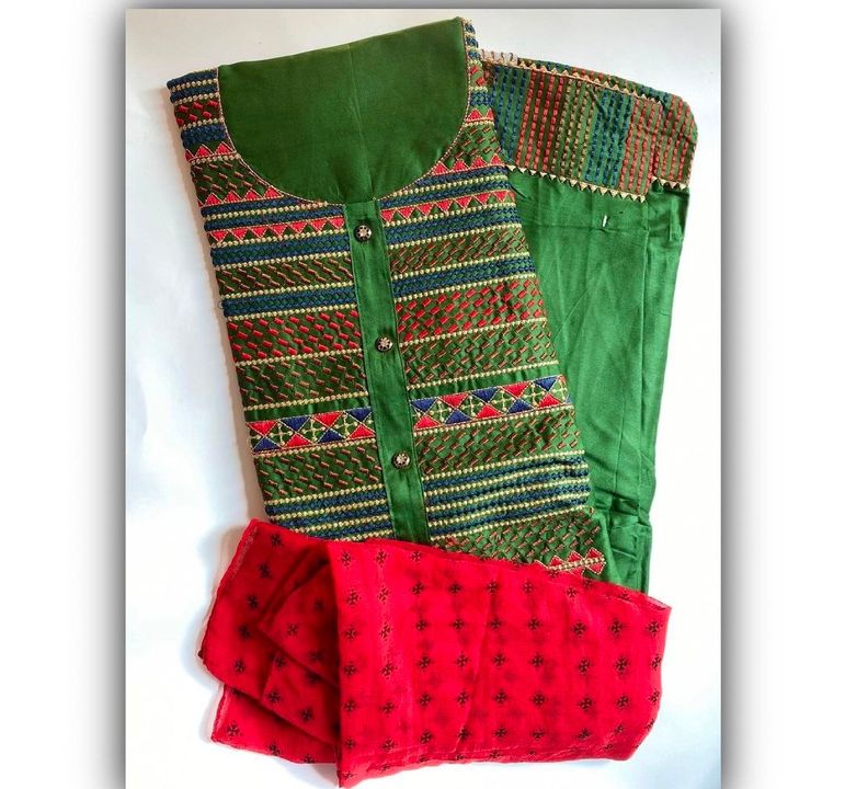Post image Price: ₹799Suit *unstiched*With Chiffon Dupatta 
Fabric: CottonNo CODFree Shipping 