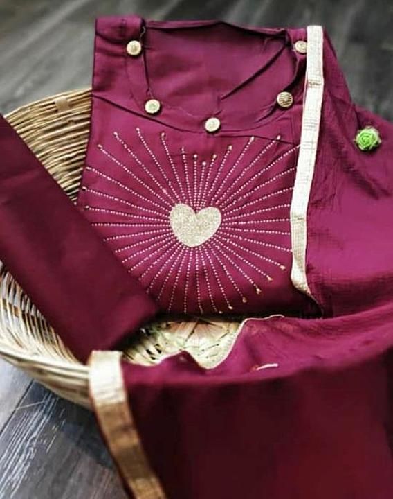 Pure jam cotton semi stitched material with diamond and pompoms work uploaded by Adyans trend on 9/10/2020