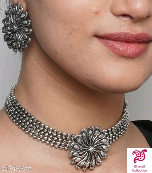 Post image Free Delivery ⭐ COD Available ⭐Oxidized Silver Color Necklace Set With EarringsBase Metal: German SilverPlating: No PlatingStone Type: No StoneSizing: AdjustableType: As Per ImageMultipack: 1
Country of Origin: India