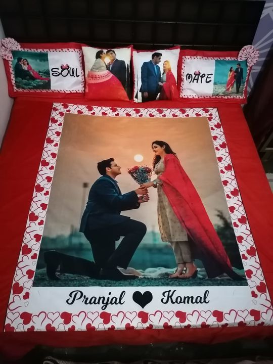 Personalized Double size Photo Printed Bedsheets with Pillow covers uploaded by Shree Ram Creations on 9/18/2021