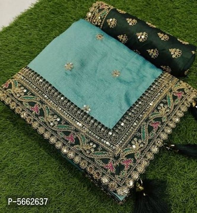 Royal Embroidered Saree with Blouse uploaded by Komal Singh on 9/18/2021