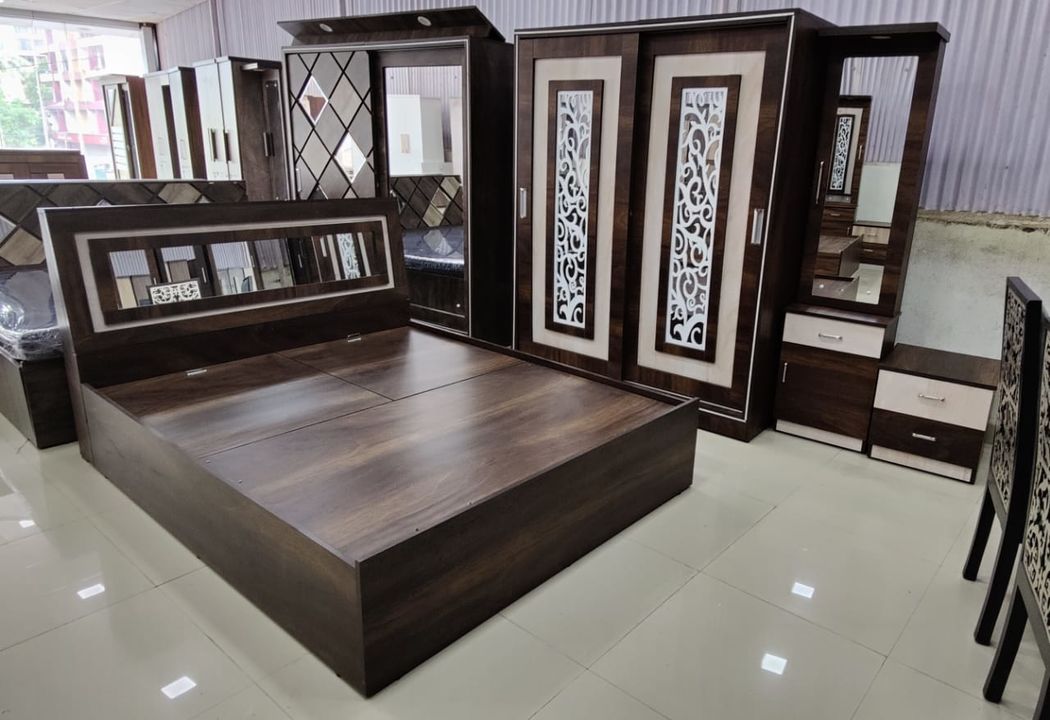 Attractive Design Brand New Bedroom Set Also Available on Bajaj Finance EMI uploaded by Wood Planet Interior on 9/18/2021