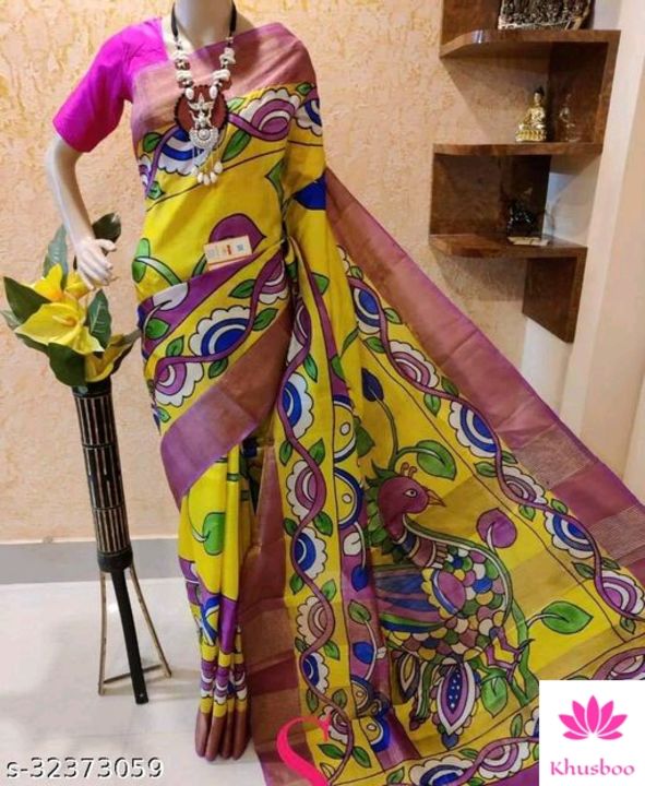 Linen saree with digital print uploaded by business on 9/18/2021