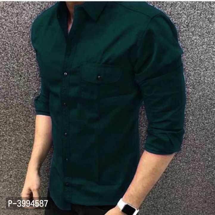 Men's green casual long sleeve shirt uploaded by business on 9/19/2021