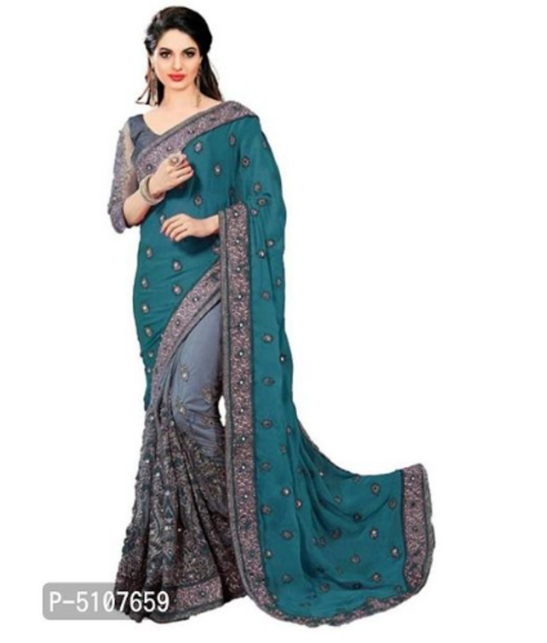 Bollywood Inspired Designer Embroidered Chiffon Sarees With Blouse Piece uploaded by business on 9/19/2021