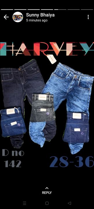 Post image Harvey jeans best qulity and garanted maal By yash creation jbp Only welcome to wholesaler