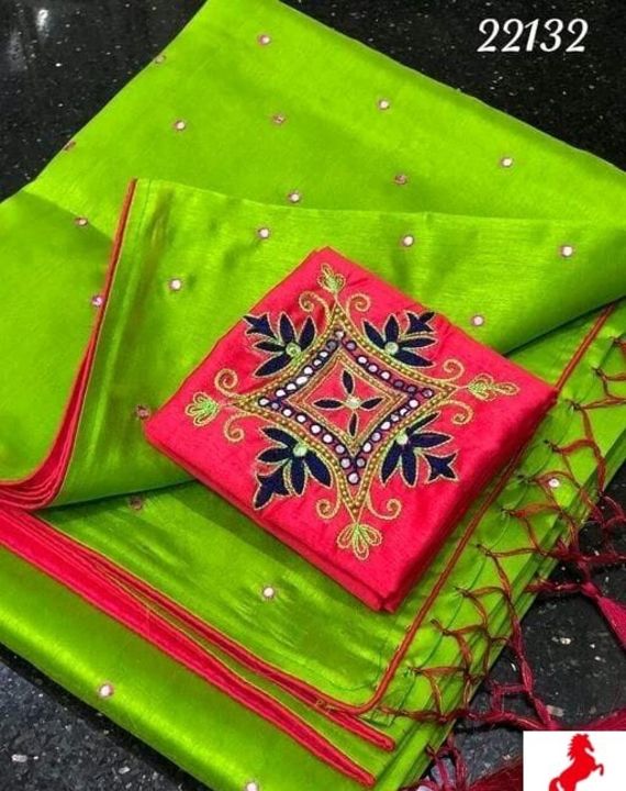 Mirror Saree with Handwork Blouse  uploaded by Rudhram DESIGNERS on 9/19/2021