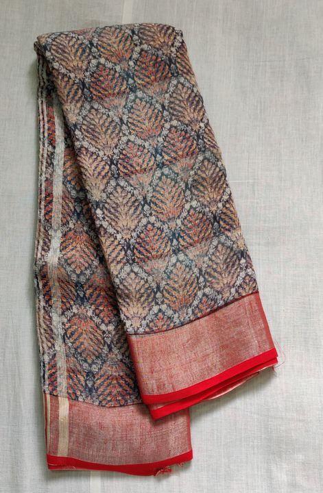 Pure linen saree uploaded by business on 9/19/2021