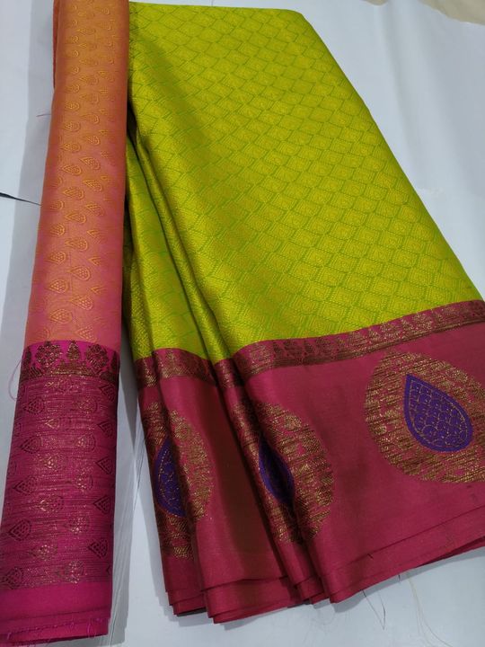 Post image Banarasi Kora muslin soft tanchui sarees good quality weaving design Contrast pallu and blouse