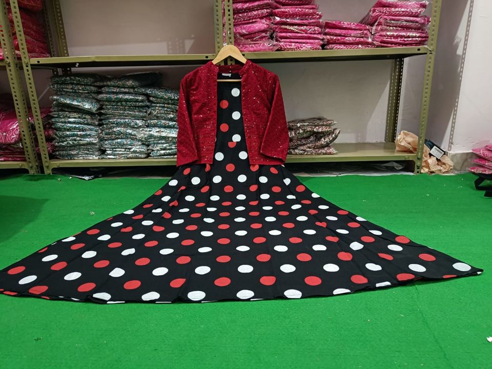 Gown with chikenkari jacket uploaded by Pooja creation jaipur on 9/19/2021