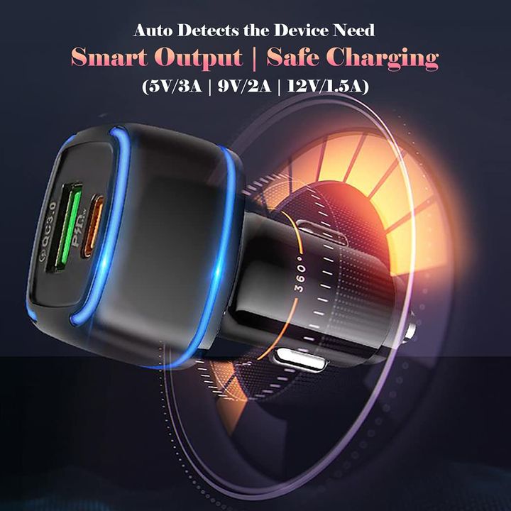 Gabrutronix Car Charger/Racecharge Go - 38W 2in1 PD QC Car Adapter for Android & iOS uploaded by business on 9/20/2021