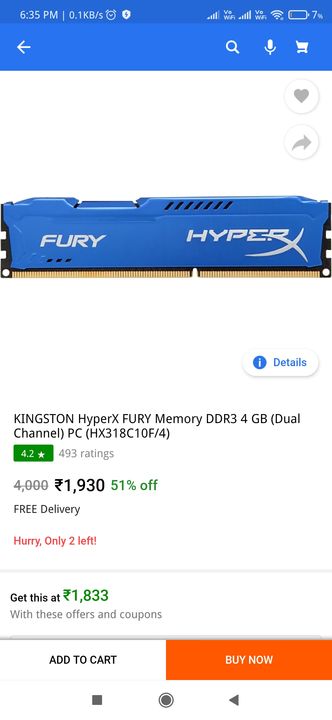 Kingston gaming hyperx ram 4gb ddr3 uploaded by business on 9/20/2021