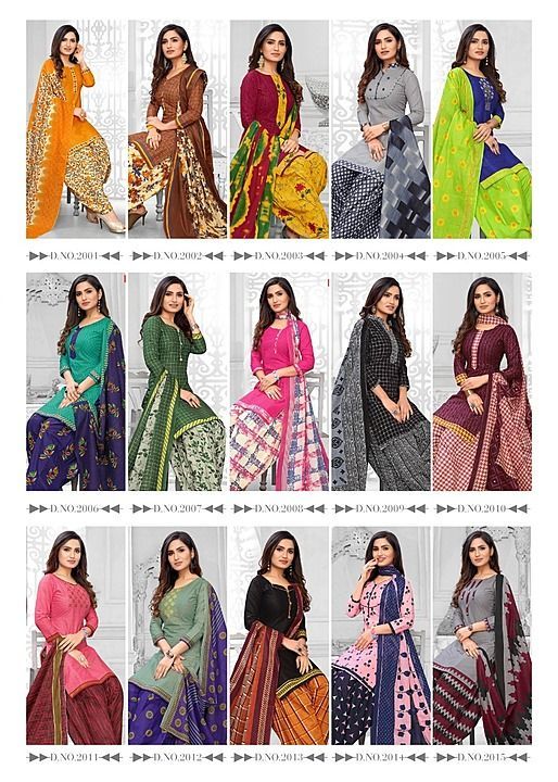 Post image Cotton printed dress material with cotton dupatta,new colours