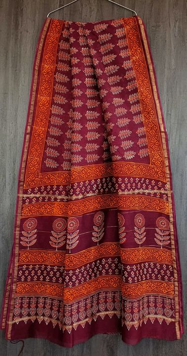 Post image #handblockprinted All new hand block printed chanderi silk Sarees with blouse pieceLength - 6.5 metre with blouse Prices - 1350+$🌸