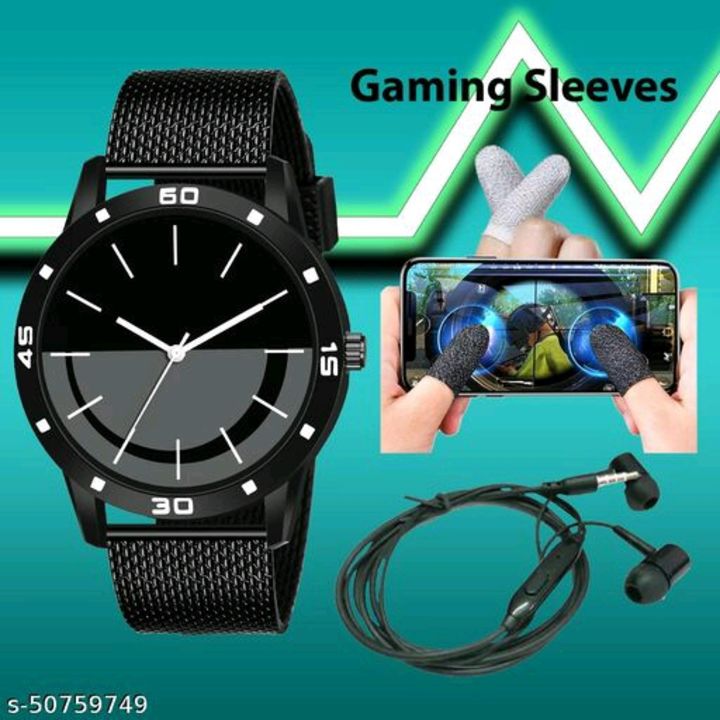 Gaming combo wrist watch earphone gaming sleeve  uploaded by india no .1 seller on 9/21/2021
