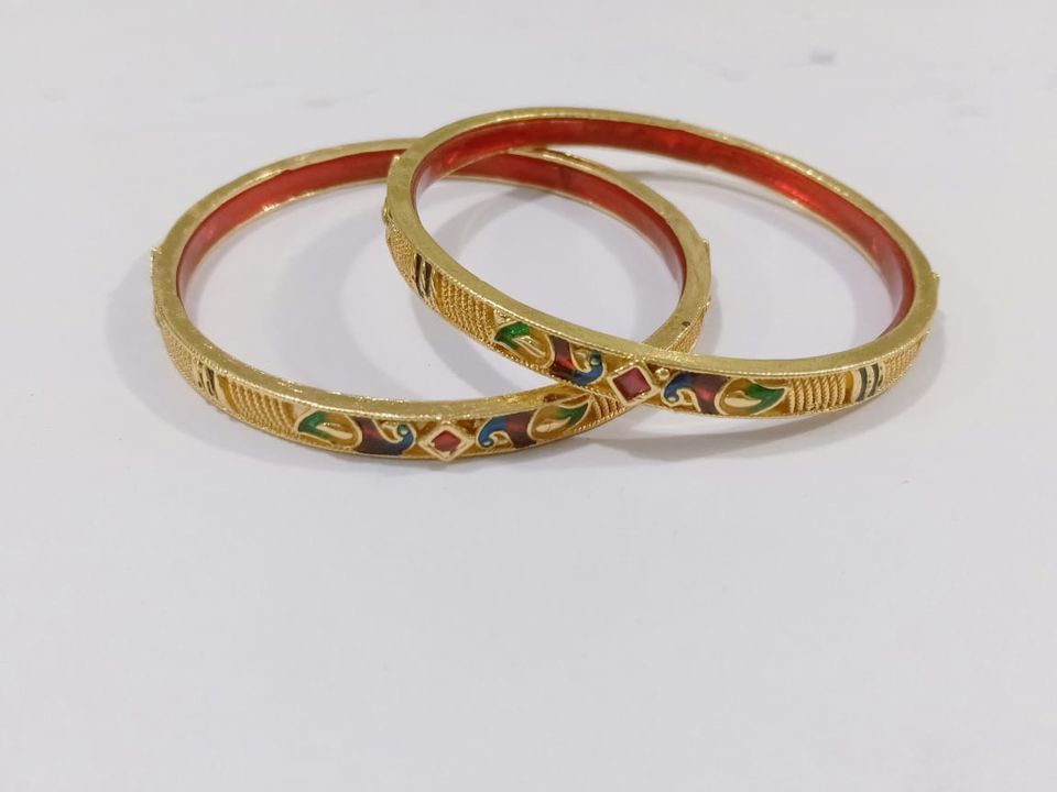 Gold Pleated, Moti, Stone Bangles uploaded by business on 9/21/2021