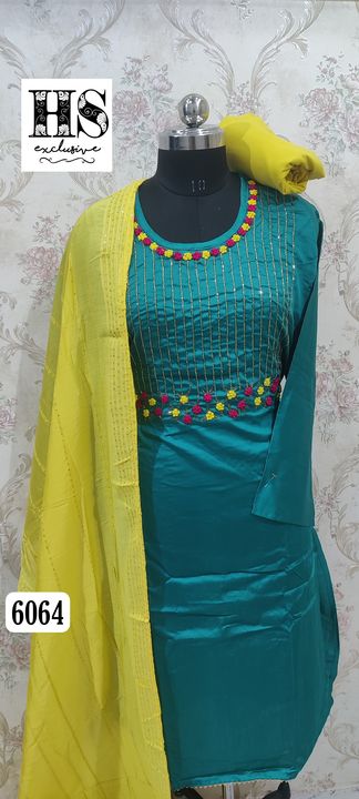 Semi stitched Cotton Suit. uploaded by Harmeet Selection on 9/21/2021