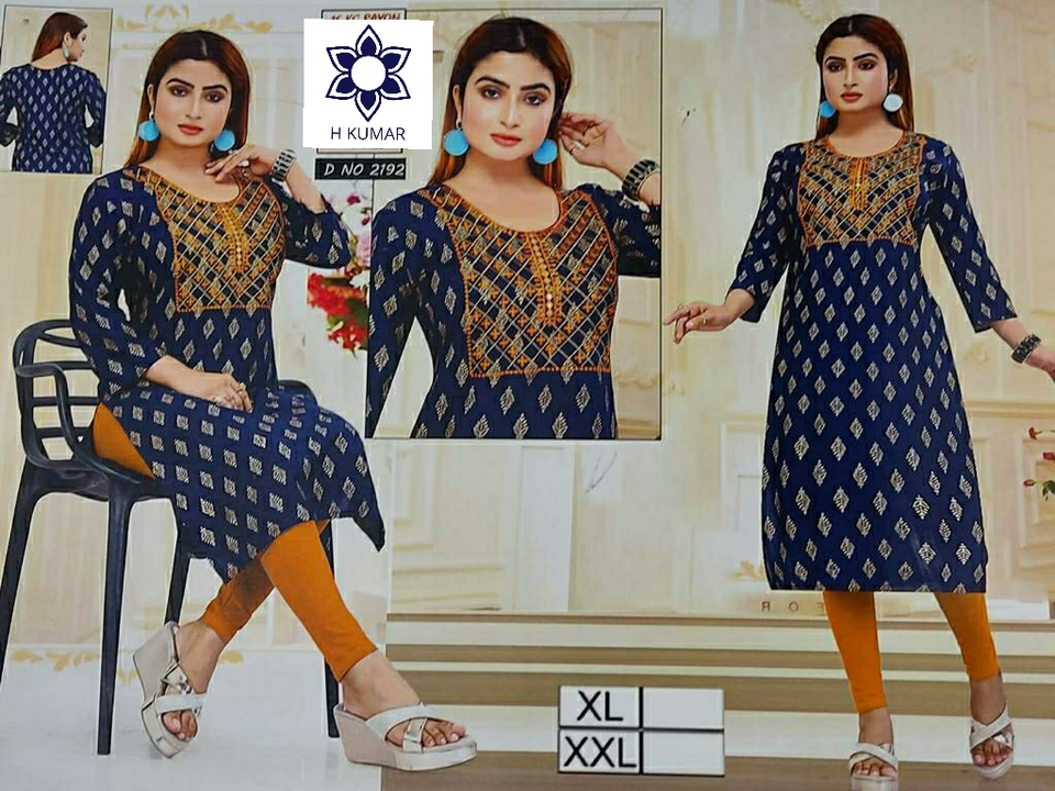 Embroidery work Kurtis uploaded by H Kumar Manufacturer on 9/21/2021