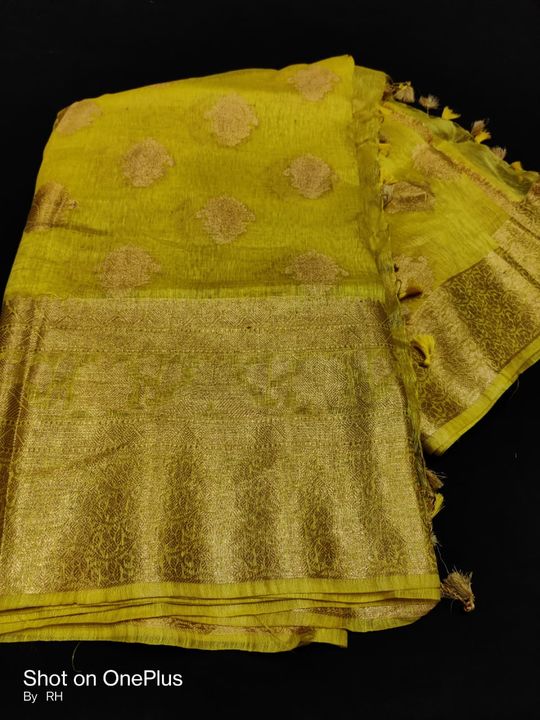 Pure silk linen benarosi saree with bp uploaded by M/S SUNDARBAN ONLINE on 9/21/2021