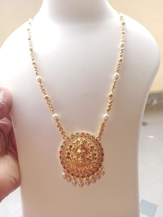 *🌻ONE GRAM GOLD,PEARL MIXED CHAIN WITH LAXMI PENDENT🌻*
 uploaded by business on 9/22/2021