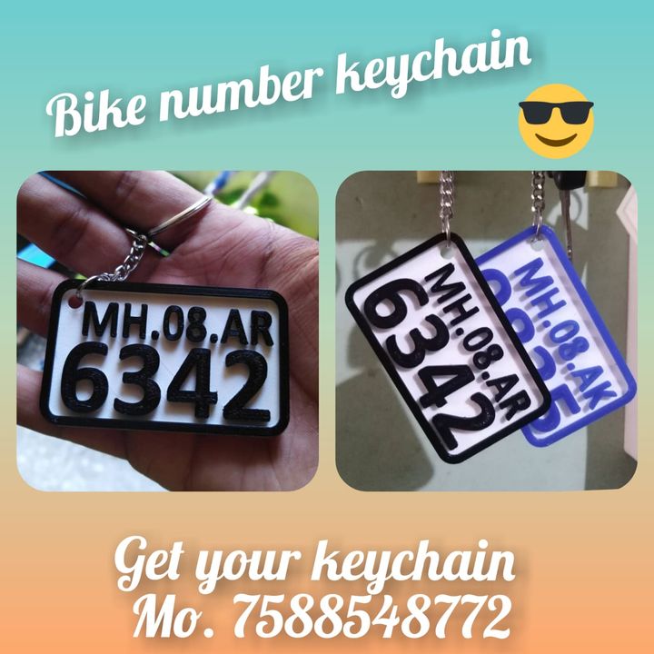 Customized bike number plate keychain  uploaded by HM 3D HUB on 9/22/2021