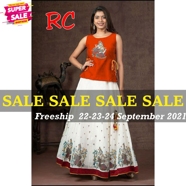 Post image SALE SALE SALE SALE

*full stiched tops and skirt*

Top fabric:-pure cotton 
Top Lenth 24(with said dori  latkan and extra slive) 

Skirt fabric:-pure reyon 
Skirt Lenth 42
Work Degital print

Stitching type:-full stitch

Color :🍎 RED
            🍊Orange
            💛Yellow

*Size:-M, L, XL, XXL*

*Quality ki 💯% guaranty* 

Assured quality

*Ready to ship stock*
