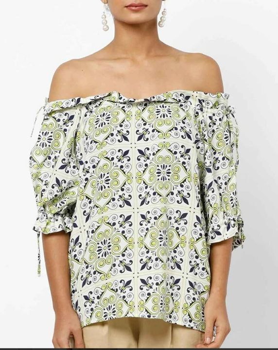 Ajio Off-Shoulder Tops for Women (Green) uploaded by business on 9/22/2021